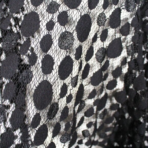 Rare Y2K Gothic Flapper Lace Dress Black Asymmetrical Hem WHBM Size L Romantic - Picture 7 of 8